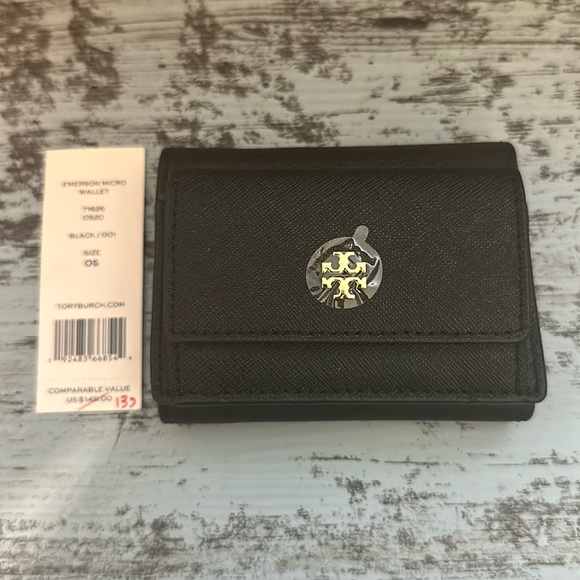Tory Burch Black Emerson Micro Wallet - Picture 1 of 6